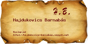 Hajdukovics Barnabás névjegykártya