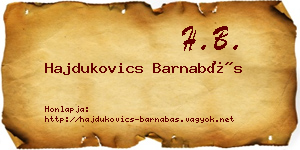 Hajdukovics Barnabás névjegykártya
